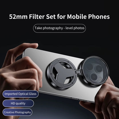 52Mm CPL Polarizer Filter Magnetic Holder for Iphone 16 15 14 Pro Max plus Andriod Smartphone for Vlogging Filter Stand Bracket